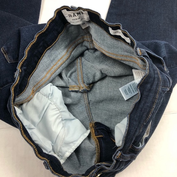 FRAME LE HIGH RISE SKINNY RAW HEM CROP BLUE JEANS - Picture 6 of 8